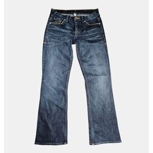 Armani Exchange Boot Cut Jeans Press Whisker‎ Womens 2 Dark Wash Sleek Luxury